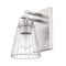 Z-Lite Lyna Wall Sconce, 1-Light, 5 In.W x 6.5 In.L x 9 In.H, Brushed Nickel/Clear 823-1S-BN - alternate 6
